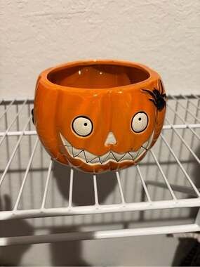 Yankee Candle Orange & White Pumpkin Serving Bowl